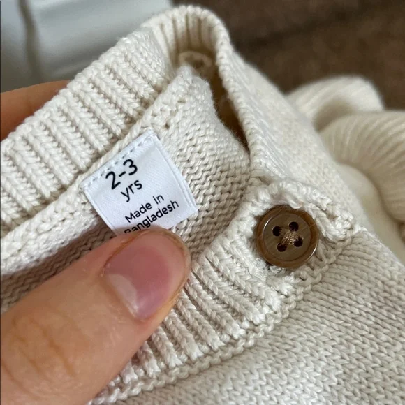 M&S Cream Ruffle Button-Up Knit Cardigan - Picture 2 of 3